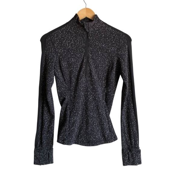 Lululemon Run Briskly 1/2 Zip Top 4 Magnetized Jacquard Black Speckled - Picture 6 of 16